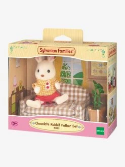 5013 - Papa Lapin Chocolat Avec Salon SYLVANIAN FAMILIES Beige - Sylvanian