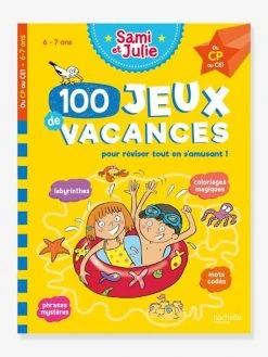 Livre éducatif Sami Et Julie - 100 Jeux De Vacances Du CP Au CE1 - Cahier De Vacances 2021 - HACHETTE ÉDUCATION Blanc - Hachette
