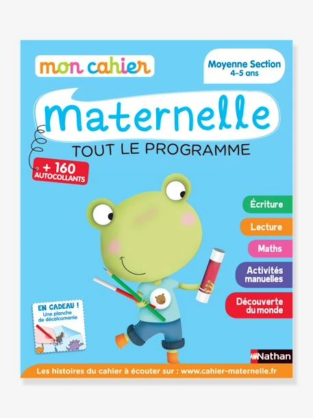 Mon Cahier Maternelle - Moyenne Section - 4/5 Ans - NATHAN Bleu - Nathan