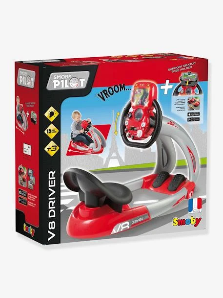 Simulateur De Conduite Pilot V8 Driver + Support SMOBY Rouge - Smoby – Image 2