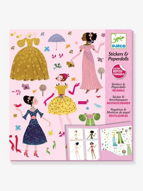 Stickers Repositionnables Robes Des 4 Saisons DJECO Rose - Djeco